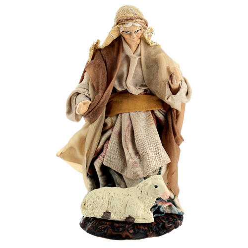 Old woman with sheep for 10 cm Neapolitan Nativity Scene 1