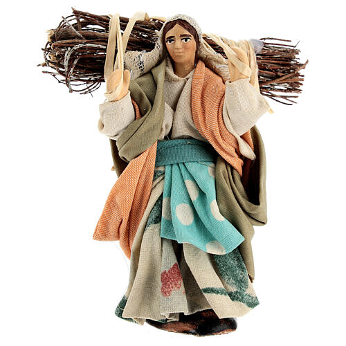 Woman carrying wood for 10 cm Neapolitan Nativity Scene 1