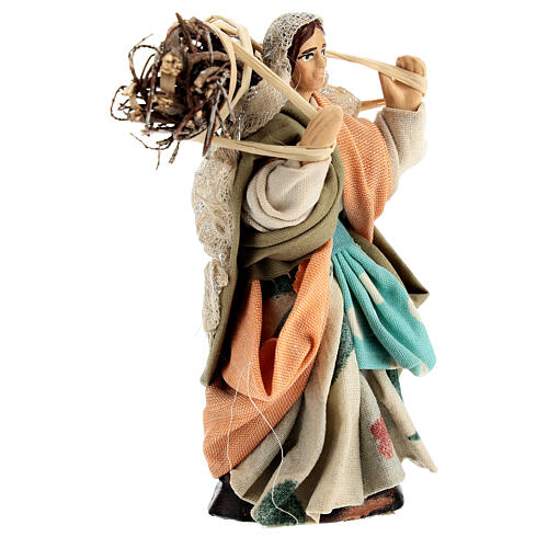 Woman carrying wood for 10 cm Neapolitan Nativity Scene 3