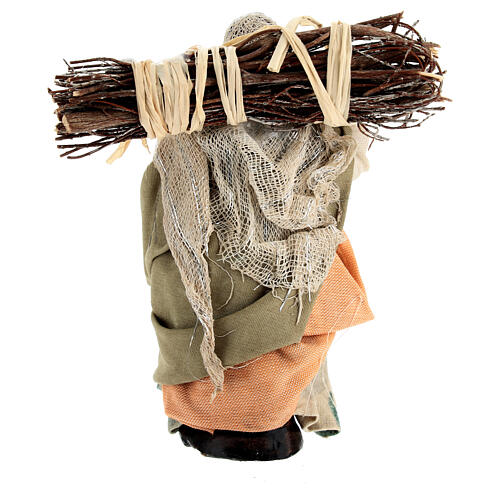 Femme avec bois crèche napolitaine de 10 cm 4