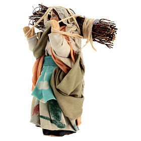 Kobieta z chrustem, szopka neapolitańska 10 cm, terakota, tkanina