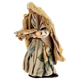Frau mit Brotlaibern, neapolitanischer Stil, für 10 cm Krippe