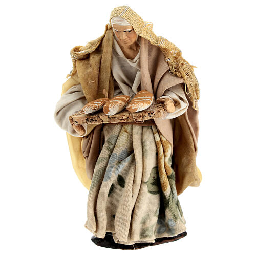 Woman with bread for 10 cm Neapolitan Nativity Scene 1