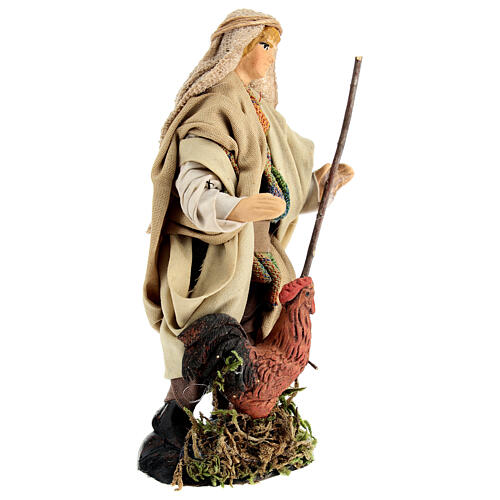 Man with rooster for 12 cm Neapolitan Nativity Scene 3