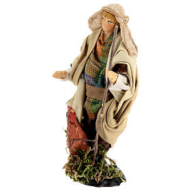 Man with rooster Neapolitan nativity scene 12 cm