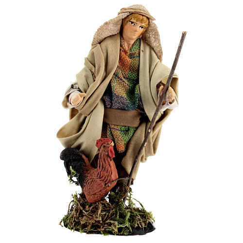 Man with rooster Neapolitan nativity scene 12 cm 1