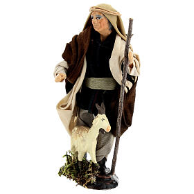 Uomo con capra terracotta presepe napoletano 12 cm