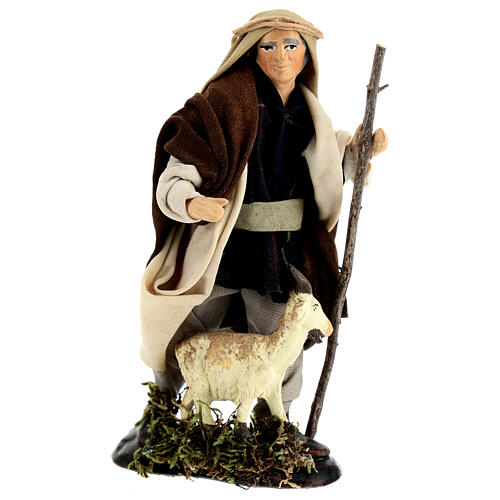 Terracotta man with goat Neapolitan nativity scene 12 cm 1