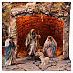 Stable for 12 cm Neapolitan Nativity Scene with fountain, 45x25x30 cm s2