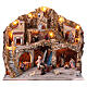 Borgo presepe napoletano mulino a vento 12 cm 55x60x40 cm s1