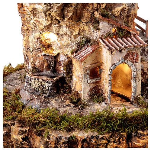 Rotating setting with fountain and Bluetooth, 60x40x40 cm, for 6 cm Neapolitan Nativity Scene 6