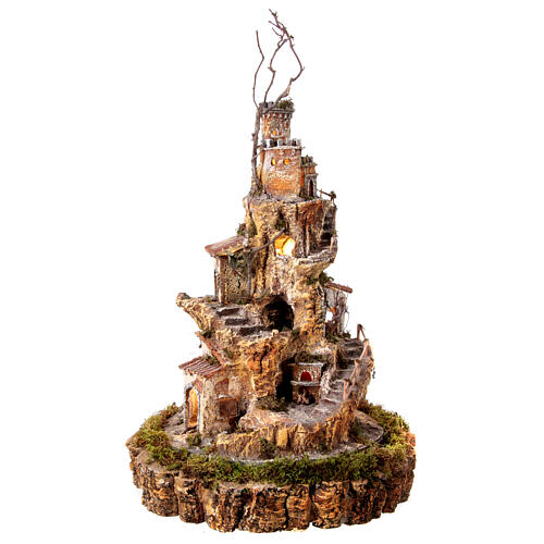 Rotating setting with fountain and Bluetooth, 60x40x40 cm, for 6 cm Neapolitan Nativity Scene 7