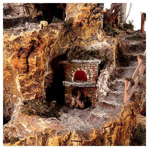 Rotating setting with fountain and Bluetooth, 60x40x40 cm, for 6 cm Neapolitan Nativity Scene 8