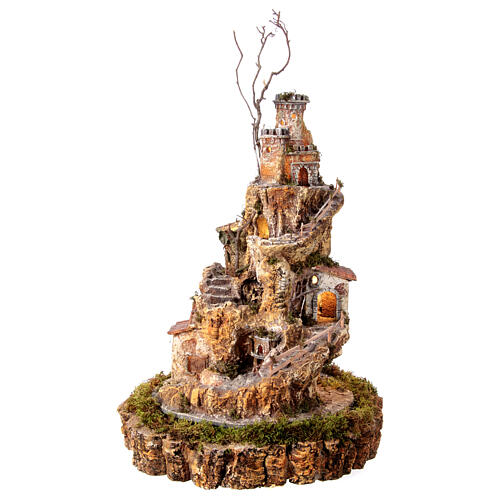 Rotating setting with fountain and Bluetooth, 60x40x40 cm, for 6 cm Neapolitan Nativity Scene 9