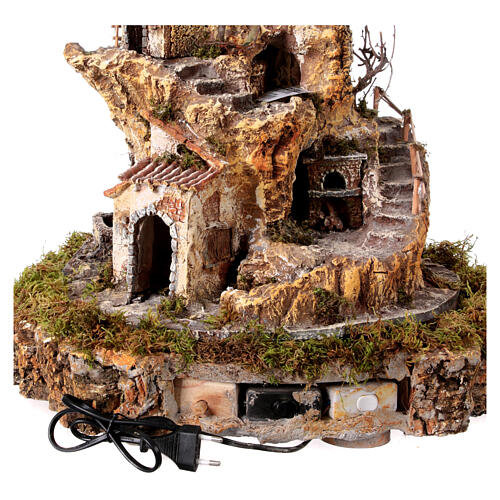 Rotating setting with fountain and Bluetooth, 60x40x40 cm, for 6 cm Neapolitan Nativity Scene 10