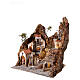 Krippenszenerie, Dorf vor Felswand, mit Brunnen und Ofen, neapolitanischer Stil, für 10 cm Krippe, 100x90x70 cm s3