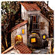 Krippenszenerie, Dorf vor Felswand, mit Brunnen und Ofen, neapolitanischer Stil, für 10 cm Krippe, 100x90x70 cm s4