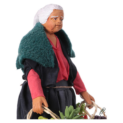 Femme âgée avec sacs de courses crèche napolitaine 15 cm 2