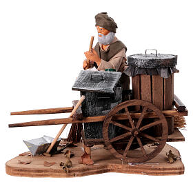 Street sweeper with his cart for 13 cm Neapolitan Nativity Scene