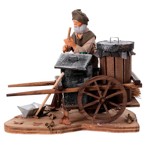 Street sweeper with his cart for 13 cm Neapolitan Nativity Scene 1