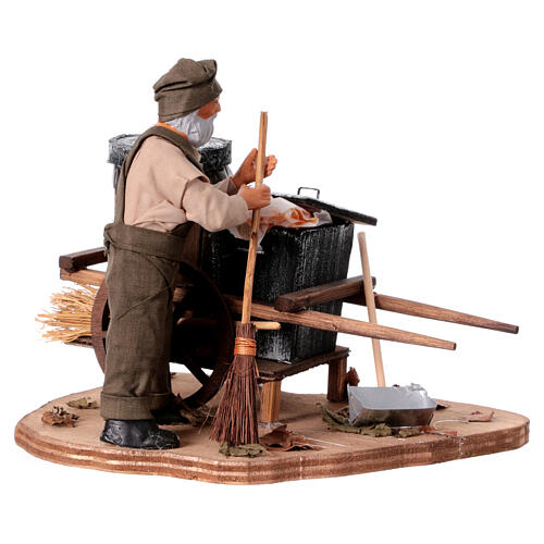 Street sweeper with his cart for 13 cm Neapolitan Nativity Scene 2