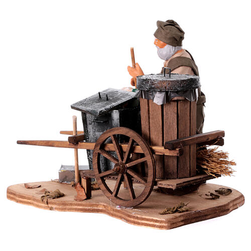 Street sweeper with his cart for 13 cm Neapolitan Nativity Scene 4