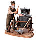 Street sweeper with his cart for 13 cm Neapolitan Nativity Scene s5