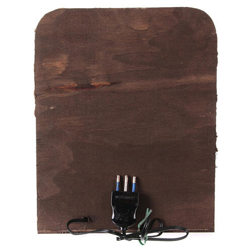 Scena Presepe Napoletano cucina pane pizza fuoco 25x20x20 cm 5