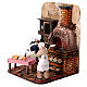 Scena Presepe Napoletano cucina pane pizza fuoco 25x20x20 cm s2