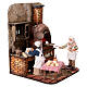 Scena Presepe Napoletano cucina pane pizza fuoco 25x20x20 cm s4