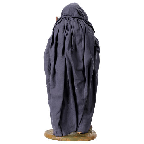 Homem idoso com manto azul para presépio napolitano de 30 cm 6