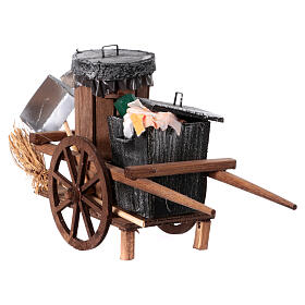 Müllwagen, Krippenzubehör, neapolitanischer Stil, für 12 cm Krippe, 10x20x10 cm