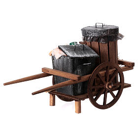Trash cart for 12 cm Neapolitan Nativity Scene, 10x20x10 cm
