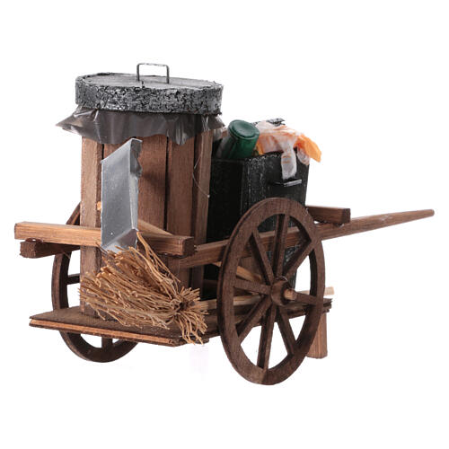 Trash cart for 12 cm Neapolitan Nativity Scene, 10x20x10 cm 5