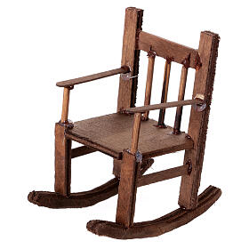 Chaise à bascule bois 10x5x10 cm pour crèche napolitaine 15 cm