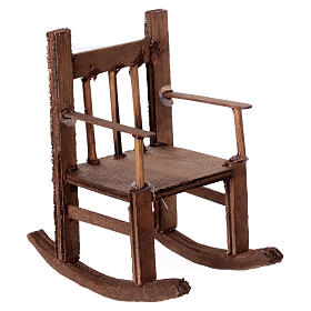 Chaise à bascule bois 10x5x10 cm pour crèche napolitaine 15 cm