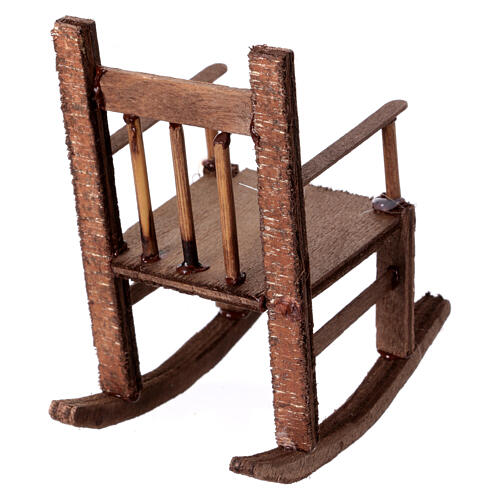 Fotel na biegunach z drewna, Szopka Neapolitańska 15 cm, 10x5x10 cm 4