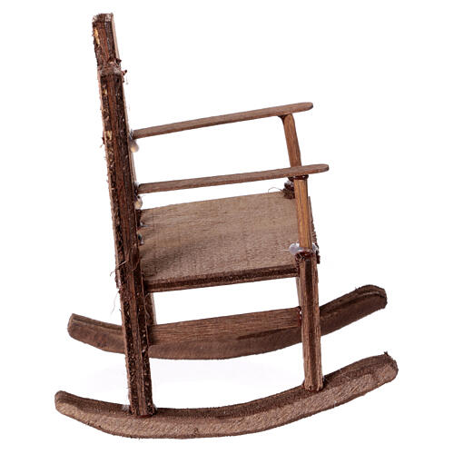 Wooden rocking chair Neapolitan nativity scene 15 cm 10x5x10 cm 3