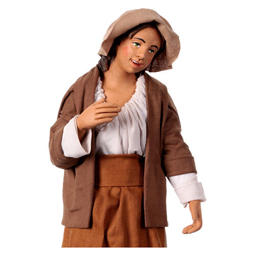 Coppia con figlio cesto 3 pz Presepe Napoletano h 30 cm 3