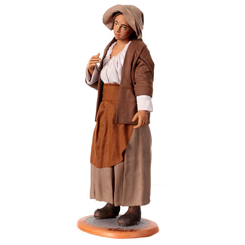 Coppia con figlio cesto 3 pz Presepe Napoletano h 30 cm 7