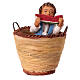 Coppia con figlio cesto 3 pz Presepe Napoletano h 30 cm s2