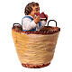 Couple with child basket 3 pcs Neapolitan Nativity scene h 30 cm s9