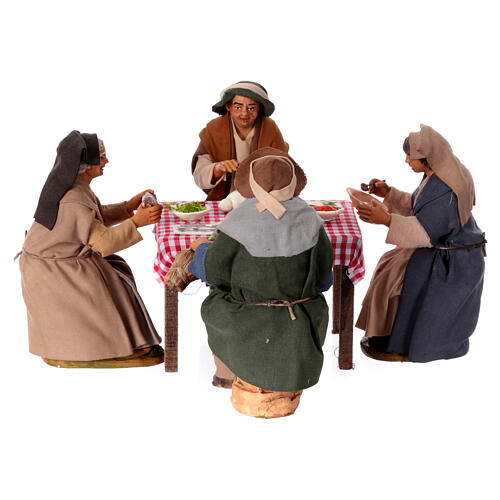 Table with guests 5 pcs Neapolitan Nativity h 14 cm 11