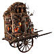 Aldeia num carrinho de madeira 80x90x25 cm presépio napolitano de 8 cm s6