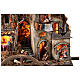Nativity scene on cart Naples village lights 8 cm 80x90x25 cm s5