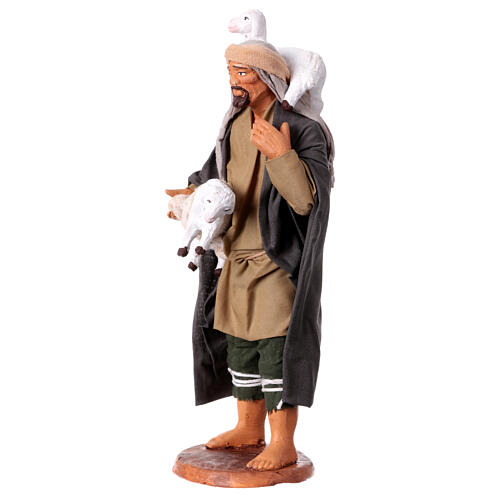 Man with two sheeps for 15 cm Neapolitan Nativity Scene 3