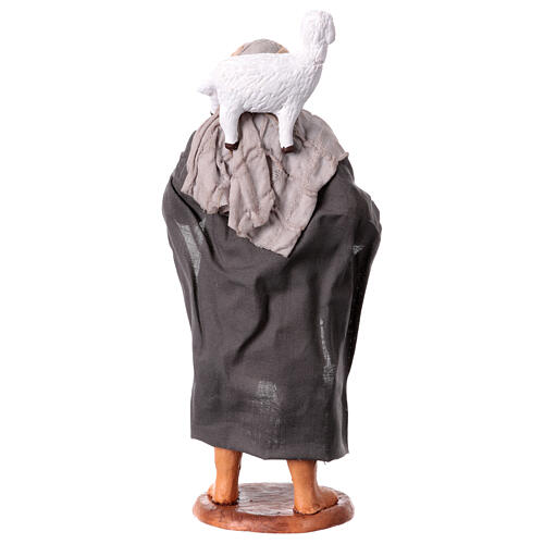 Uomo con due pecore presepe napoletano 15 cm 5