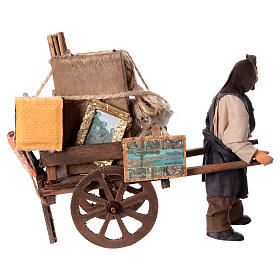 Uomo con carro trasloco presepe napoletano 13 cm
