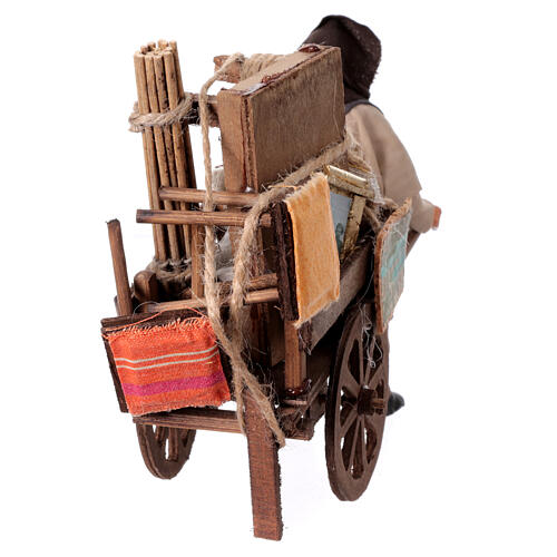 Uomo con carro trasloco presepe napoletano 13 cm 5