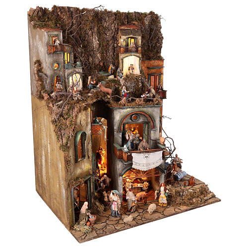 Borgo Re Magi presepe Napoli mod. E 120X100X100 cm 21 pastori 14 cm 7